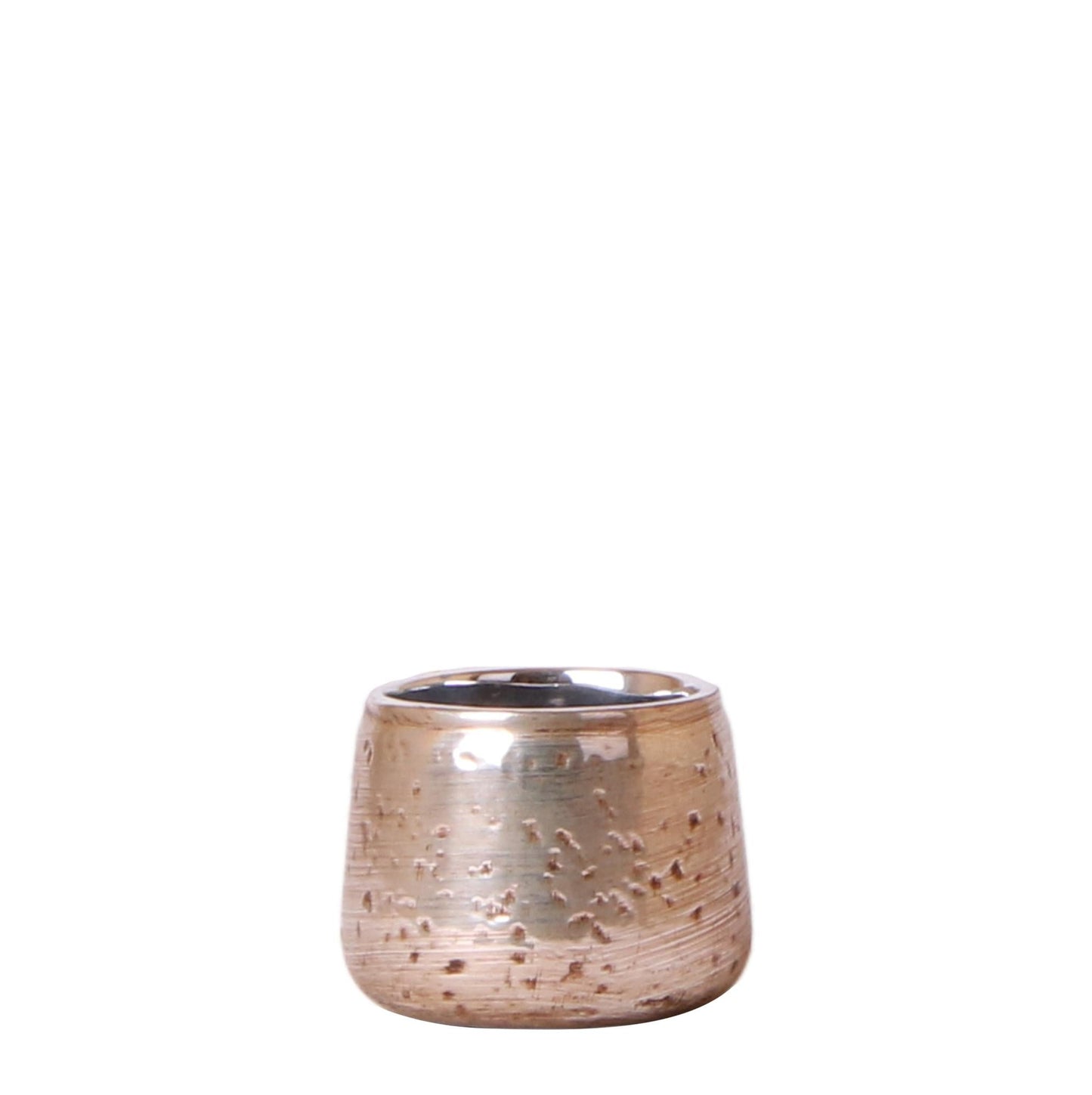 Luxuriöser Blumentopf – Silberner Keramiktopf Ø6cm – Eleganter Ziertopf für kleine Pflanzen – Hochglanz-Dekoration für Wohnraum & Büro