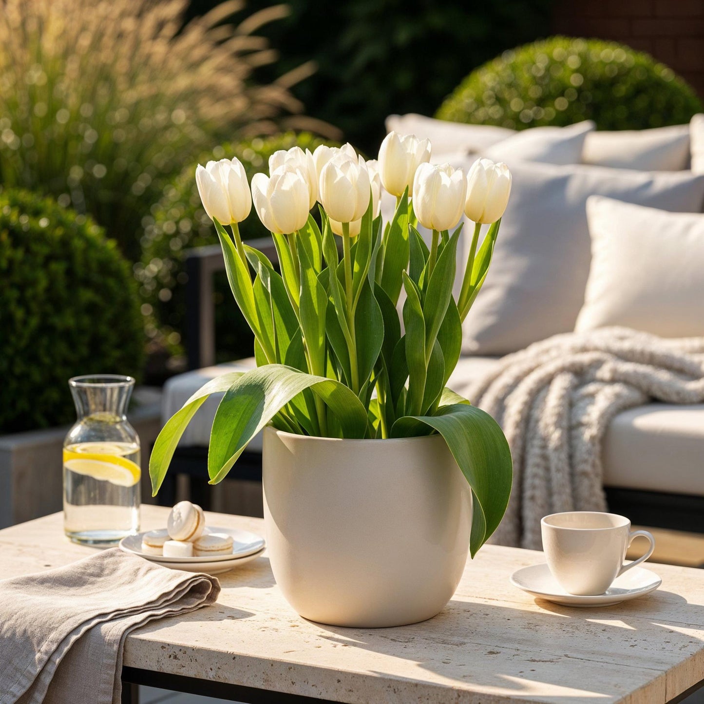 GreenboutiQ - Blumenzwiebeln - Tulp Triumph White - Farbe Weiß - 15 Stück - Zwiebelgröße 11/12 - XXL Pack