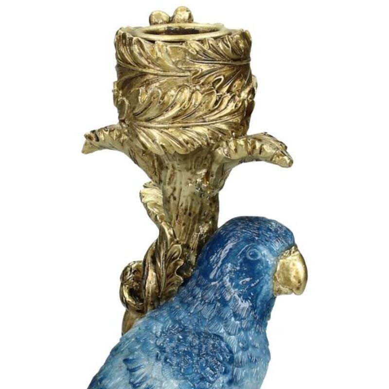 Kerzenständer Vogel Blau 26cm – Kleiner Kerzenhalter in Vogel-Form – Verspieltes & modernes Wohnaccessoire – Dekoration für Sideboard, Fensterbank & Beistelltisch