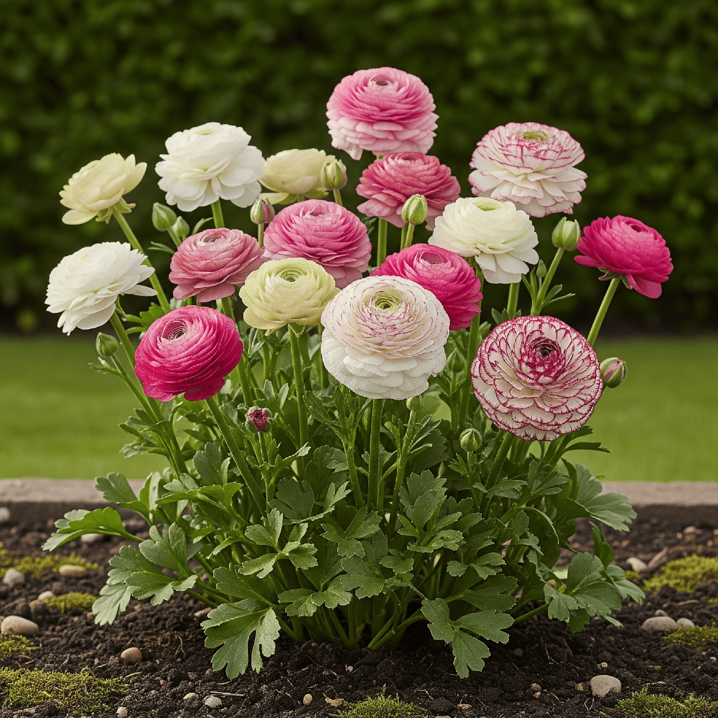 GreenboutiQ - Blumenzwiebeln - Ranunculus Pastel Mix - Verschiedene Farben - 40 Stück - Zwiebelgröße 5/6 - XXL Pack