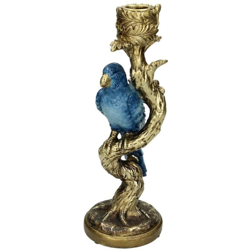 Kerzenständer Vogel Blau 26cm – Kleiner Kerzenhalter in Vogel-Form – Verspieltes & modernes Wohnaccessoire – Dekoration für Sideboard, Fensterbank & Beistelltisch