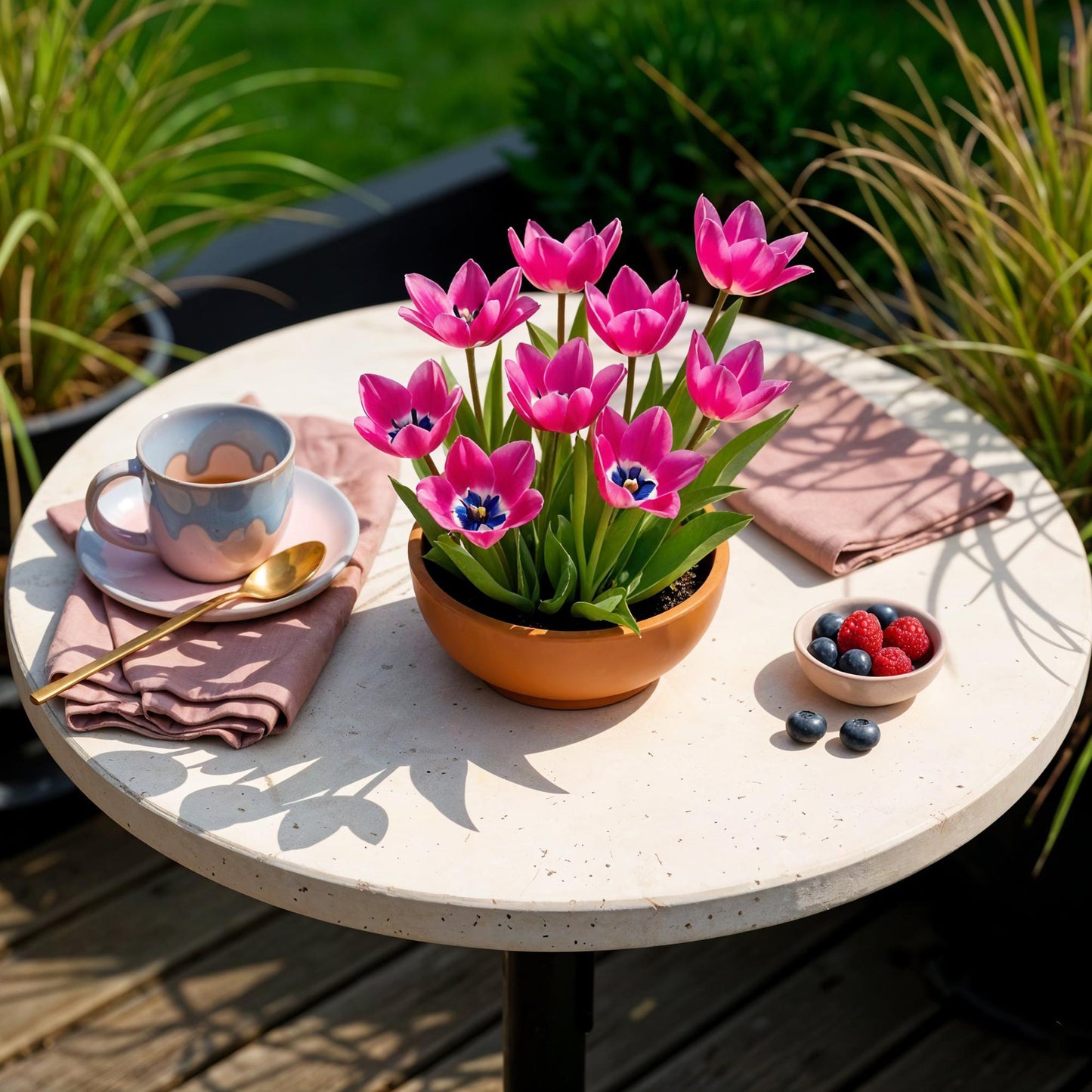GreenboutiQ - Blumenzwiebeln - Tulp Little Beauty - Farbe Dunkelrosa - 25 Stück - Zwiebelgröße 6/7 - XXL Pack