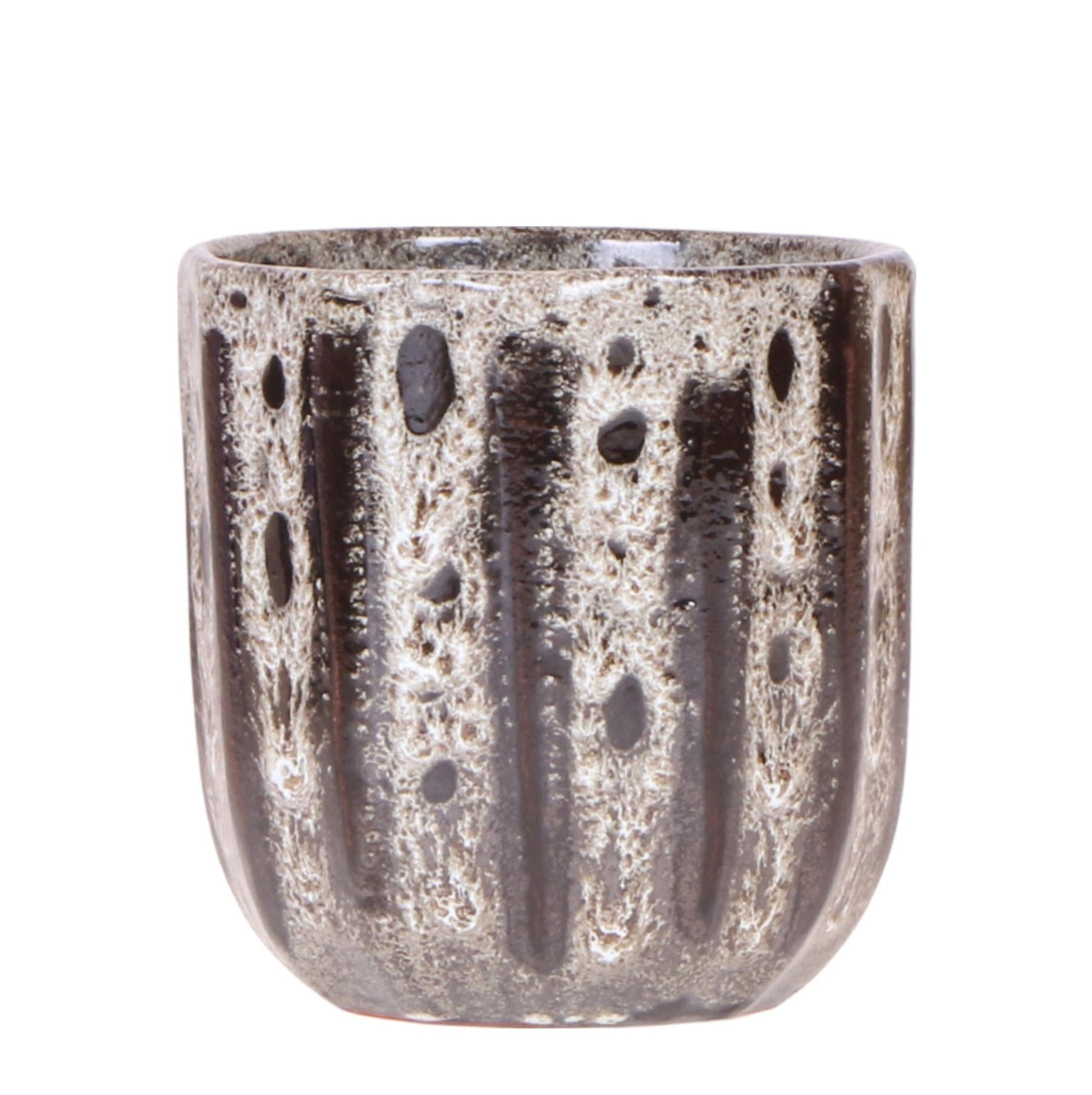 Soul Ziertopf – Keramik-Übertopf mit strukturierter Oberfläche – Ausdrucksstarkes Design im Industrial-Stil – Für Innenräume