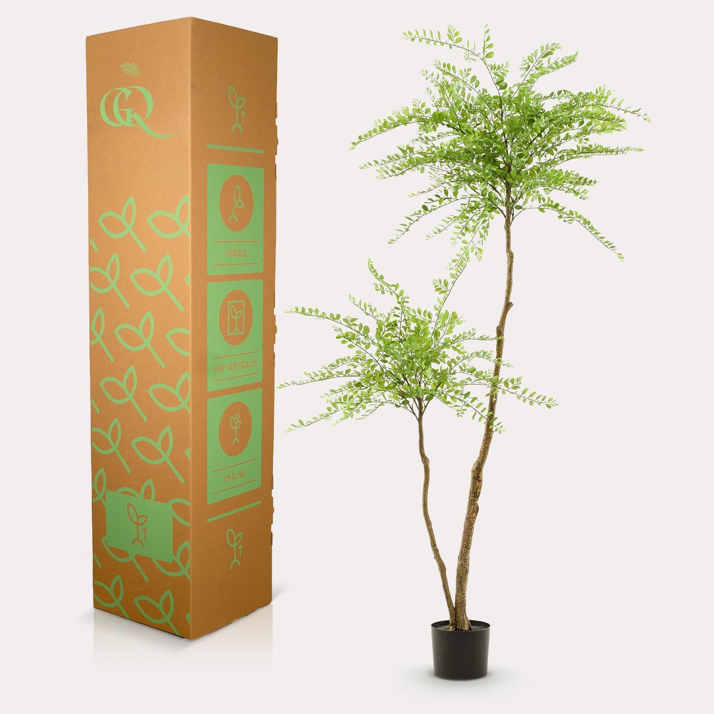 Kunstpflanze Sophora Baum – Honingbaum – 190 cm – Dekorativer Zimmerbaum – Pflegeleicht – Wohnzimmer, Büro & Flur