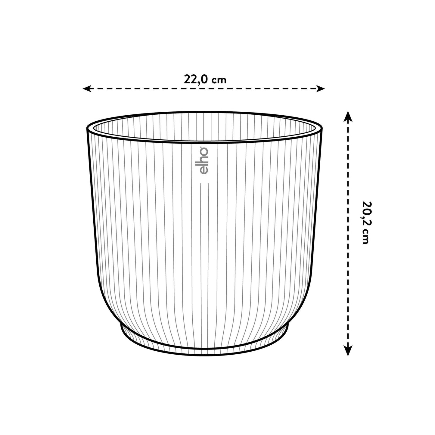 Blumentopf Vibes Fold Round – Weiß – Ø22 cm x H20 cm – Innenbereich – Moderner Pflanztopf