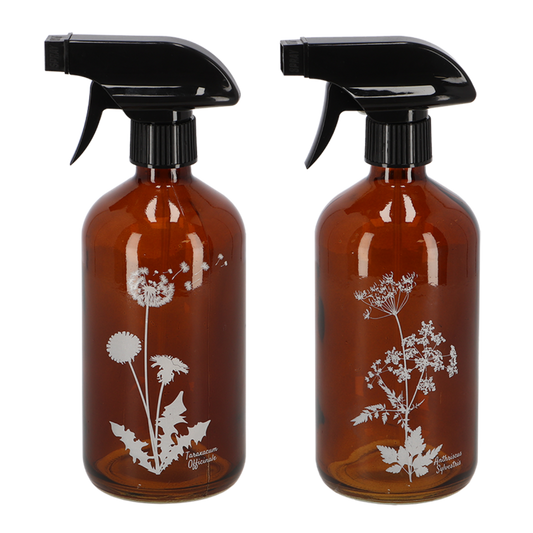 Wasser Sprühflasche Wildblume – Braun – S – 8,8 cm x 7,5 cm x 21 cm – Handlicher Pflanzensprüher mit Blumendesign – Für Zimmerpflanzen & Stecklinge