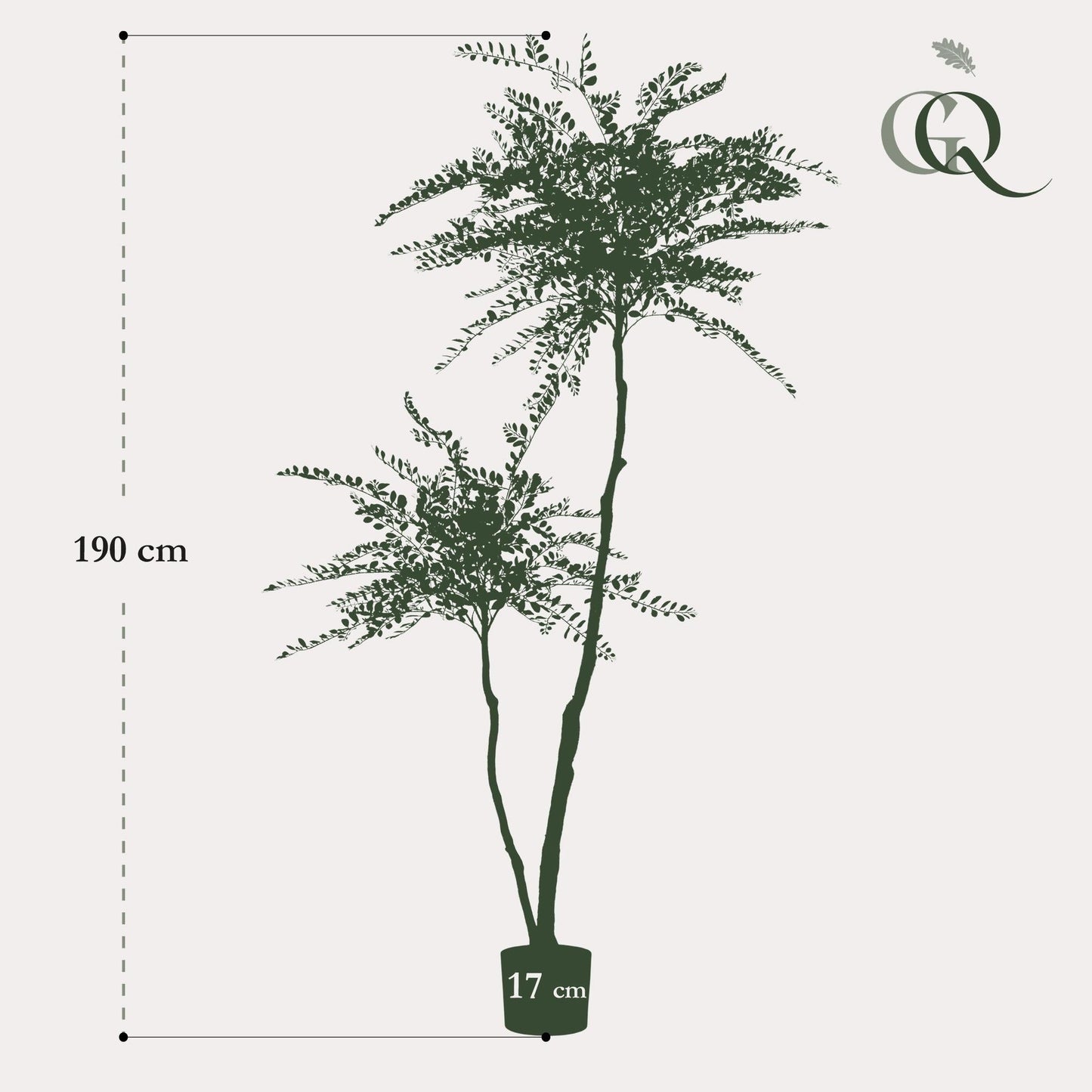 Kunstpflanze Sophora Baum – Honingbaum – 190 cm – Dekorativer Zimmerbaum – Pflegeleicht – Wohnzimmer, Büro & Flur