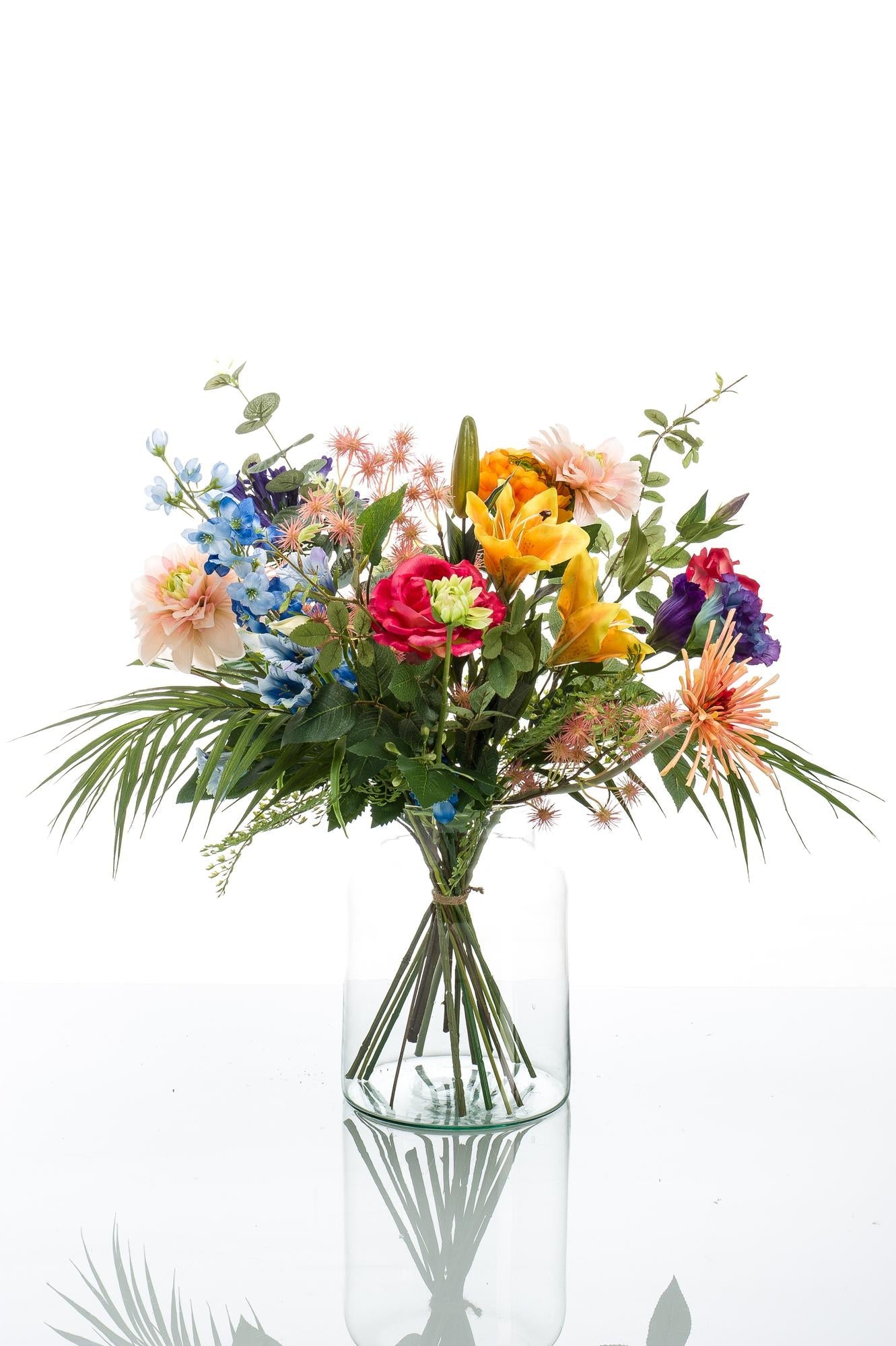 Kunstblumenstrauß - Pretty Powerful - 67cm - Hochwertiges Kunstblumen Bouquet für Wohnzimmer Büro Dekoration