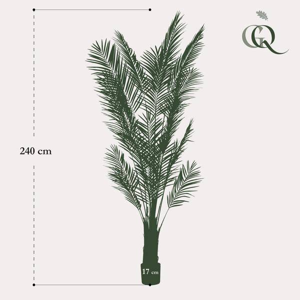 Areca Lutescens Goldpalme – Künstliche Zimmerpflanze – Tropische Palme 240 cm – pflegeleichte Dekoration für Wohnzimmer, Büro & Innenräume