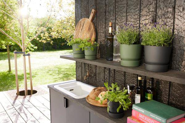 Topf Greenville Rund Grün – Ø14cm x H13cm – Moderner Pflanztopf für Zimmerpflanzen & Outdoor – Nachhaltig & dekorativ