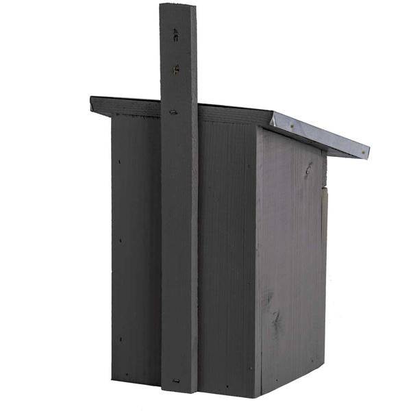 Vogelhaus für Kohlmeise – Nistkasten Grau – Holz & Zink – Ø32mm Flugloch – 33 cm hoch – Wetterfest – Für Meisen, Sperlinge & Kleiber – Vogel-Nisthilfe für Garten & Balkon