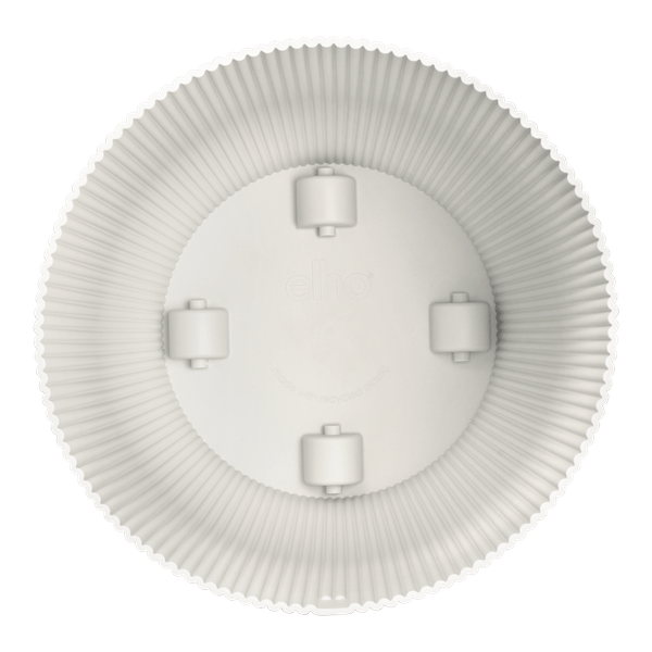 Pflanztopf Vibes Fold – Weiß – D35cm x H33cm – Moderner Blumentopf mit Rillenstruktur – Mit Wasserablauf & Rollen – Dekorativer Übertopf für große Zimmerpflanzen – Mobil & stilvoll