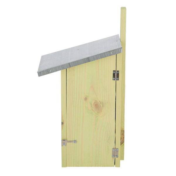 Beobachtungsnistkasten – Vogelhaus aus Holz mit Zinkdach – Mit Seitentür & Beobachtungsfenster – Für Meisen, Kleiber & Gartenvögel – 18,6 x 14,6 x 33 cm