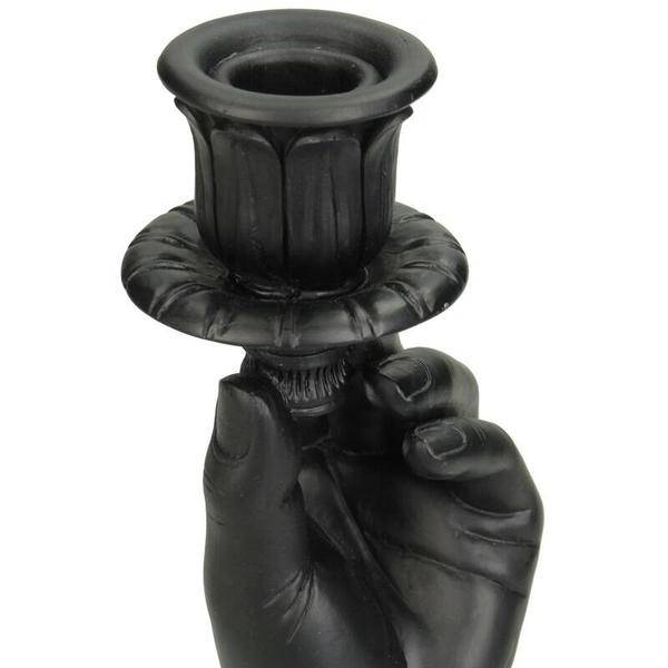 Kerzenständer – Schwarze Hand – 20 cm – Moderner Kerzenhalter aus Polystone – Künstlerische Deko – Design-Kerzenständer für Tisch & Regal