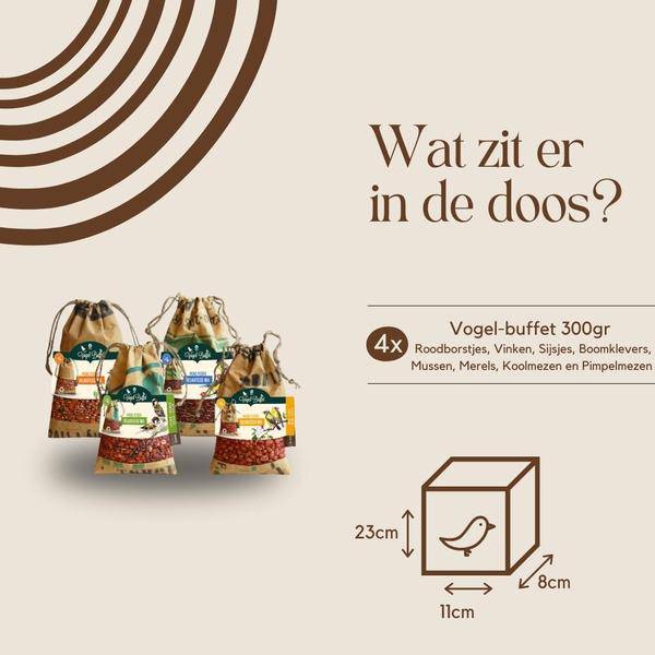 Vogelbuffet - Vogelfutter Picknickmischung 4er Set - 4x 300gr