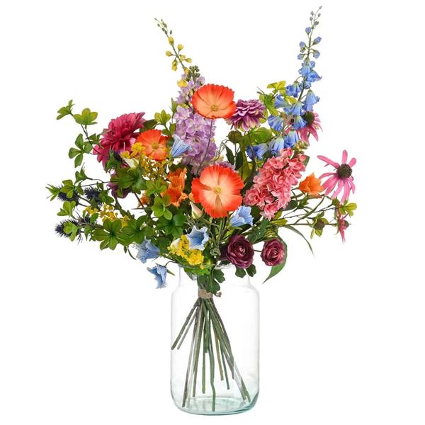 Kunstblumenstrauß – Vibrierende Harmonie – 90 cm – Künstliche Blumen – Seidenblumen – Dekoration für Zuhause, Tisch & Vase – Pflegeleicht & Langlebig
