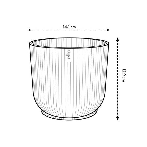 Pflanztopf Vibes Fold – Rosa – D14cm x H13cm – Moderner Blumentopf mit Rillenstruktur – Mit Wasserablauf – Dekorativer Übertopf aus Kunststoff für Zimmerpflanzen – Für Wohnzimmer & Fensterbank
