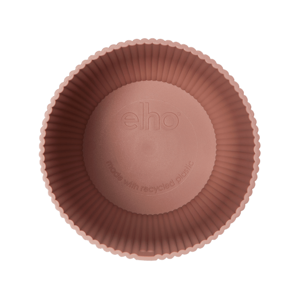 Pflanztopf Vibes Fold – Rosa – D14cm x H13cm – Moderner Blumentopf mit Rillenstruktur – Mit Wasserablauf – Dekorativer Übertopf aus Kunststoff für Zimmerpflanzen – Für Wohnzimmer & Fensterbank