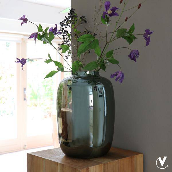 Vase Glas - M - H35 B25 - Artic - Grau