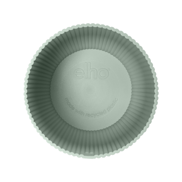 Pflanztopf Vibes Fold – Grün – D18cm x H17cm – Moderner Blumentopf mit Rillenstruktur – Mit Wasserablauf – Dekorativer Übertopf aus Kunststoff für Zimmerpflanzen – Für Wohnzimmer & Büro