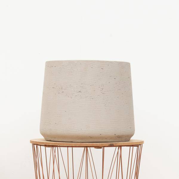 Topf Jumbo Patt Beige Gewaschen – D56cm x H47cm – Moderner Pflanzkübel in Natursteinoptik – Groß, robust & dekorativ – Für Zimmerpflanzen & Außenbereich