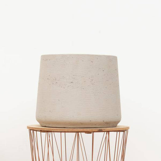 Topf Jumbo Patt Beige Gewaschen – D56cm x H47cm – Moderner Pflanzkübel in Natursteinoptik – Groß, robust & dekorativ – Für Zimmerpflanzen & Außenbereich