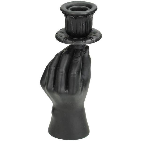 Kerzenständer – Schwarze Hand – 20 cm – Moderner Kerzenhalter aus Polystone – Künstlerische Deko – Design-Kerzenständer für Tisch & Regal
