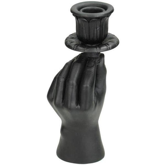Kerzenständer – Schwarze Hand – 20 cm – Moderner Kerzenhalter aus Polystone – Künstlerische Deko – Design-Kerzenständer für Tisch & Regal