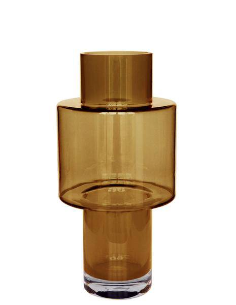 Glas Vase - Juba M - H40cm - B20cm - Cognac