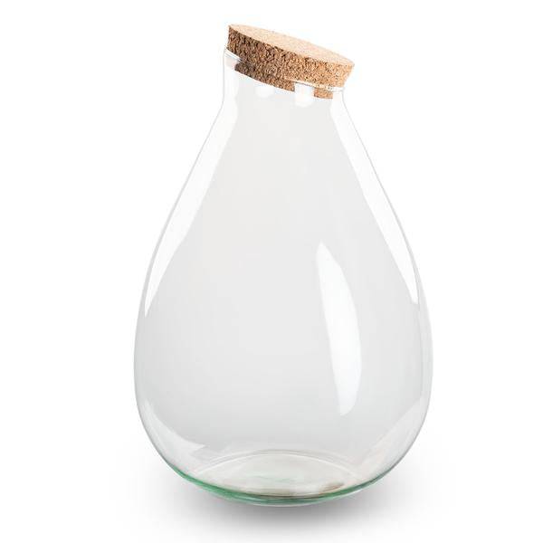 Flaschengarten - Terrarienflasche mit Kork - Geschlossenes Terrarium - Tropfen XL - ↑37cm – Aus recyceltem Glas