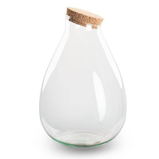 Flaschengarten - Terrarienflasche mit Kork - Geschlossenes Terrarium - Tropfen XL - ↑37cm – Aus recyceltem Glas