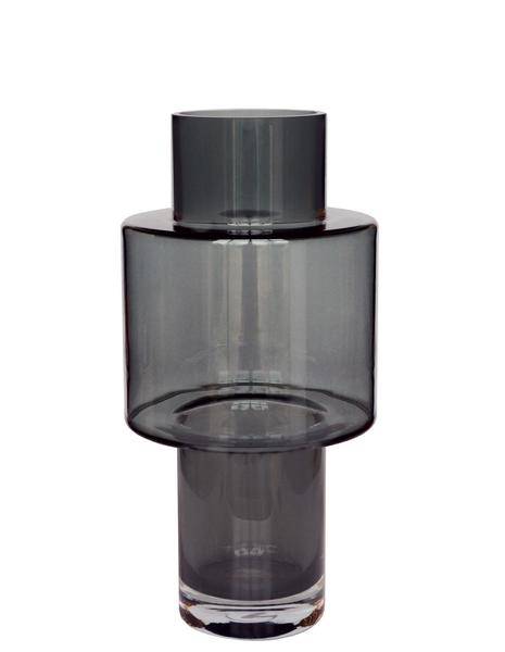 Glas Vase - Juba M - H40cm - B20cm - Grau