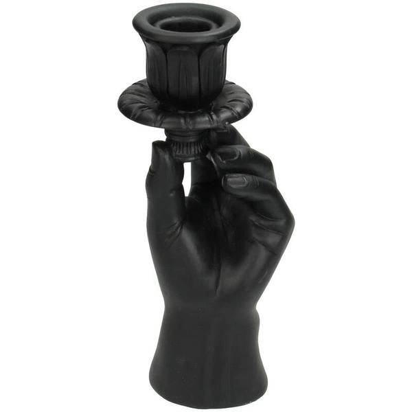 Kerzenständer – Schwarze Hand – 20 cm – Moderner Kerzenhalter aus Polystone – Künstlerische Deko – Design-Kerzenständer für Tisch & Regal