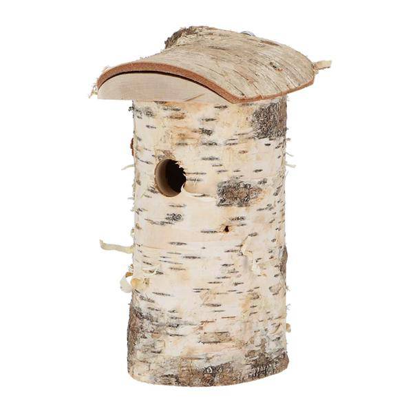 Blaumeisen-Nistkasten aus Birkenholz – Wetterfestes Vogelhaus für den Garten – 13,4 x 16,9 x 25,5 cm – Naturdesign – Ideal für heimische Gartenvögel