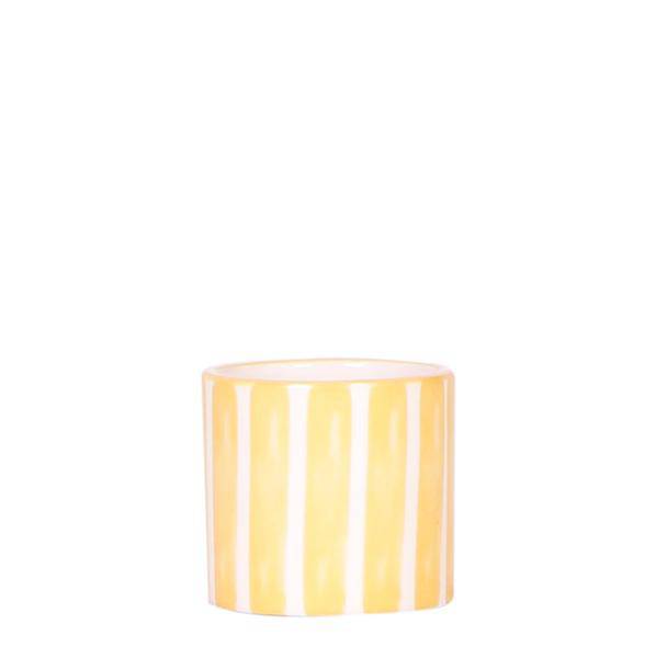 Topf - Bemalter Streifen - Gelb - Ø6cm