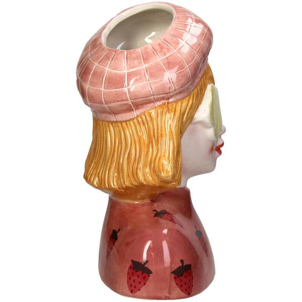 Vase Girl Strawberry – Pink Tontopf – ↑24 cm – Verspielte Deko-Vase – Für Blumen & Wohnraum – Charmantes Design