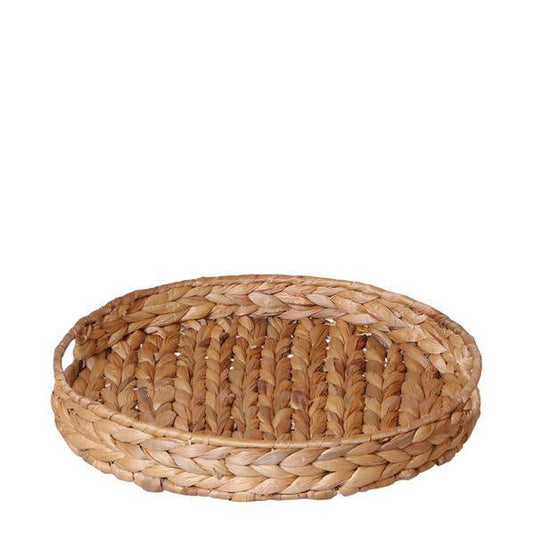 Dekorative Schale – Runde Hyazinthenschale Ø30cm – Naturtablett aus geflochtenen Blättern – Ideal als Pflanzenunterlage oder Deko-Element