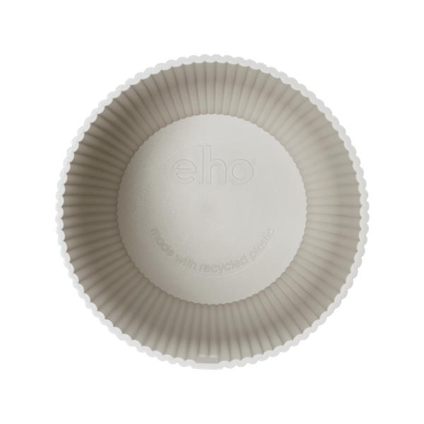 Pflanztopf Vibes Fold – Weiß – D30cm x H27cm – Moderner Blumentopf mit Rillenstruktur – Mit Wasserablauf – Dekorativer Übertopf aus Kunststoff für große Zimmerpflanzen – Für Wohnzimmer & Büro