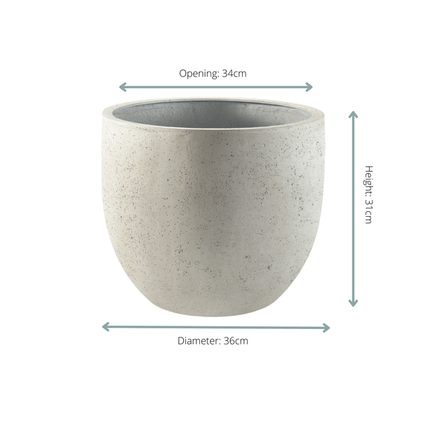 Topf Grigio New Egg Antik Weiß - D36cm x H31cm