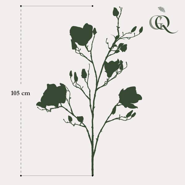 Künstliche Blumen - Blumenstrauß - Solo - Creme - Magnolienzweige - 105cm - 4 Stück