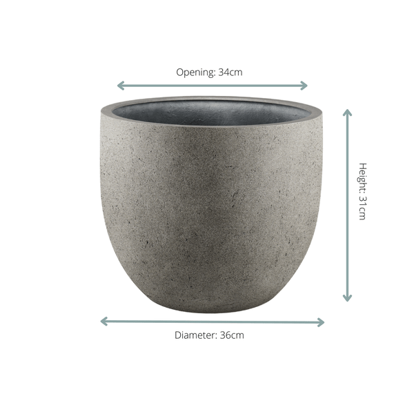 Topf Grigio New Egg Naturbeton - D36cm x H31cm