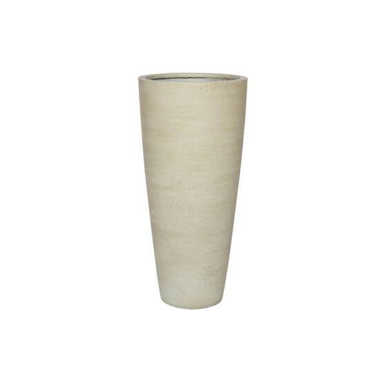 Topf Dax Beige Washed – L – Hoher Pflanzkübel D37cm x H80cm – Zeitlos & modern – Für große Pflanzen – Indoor & Outdoor geeignet