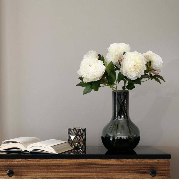 Künstliche Blumen - Blumenstrauß - Solo - Creme - Pfingstrosen - 65cm - 5 Stück