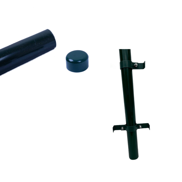 Metallstange mit Kappe – Zaunpfosten – Höhe 200cm – stabiler Metallpfosten zur Erhöhung und Befestigung von Hecken, Zäunen & Sichtschutz