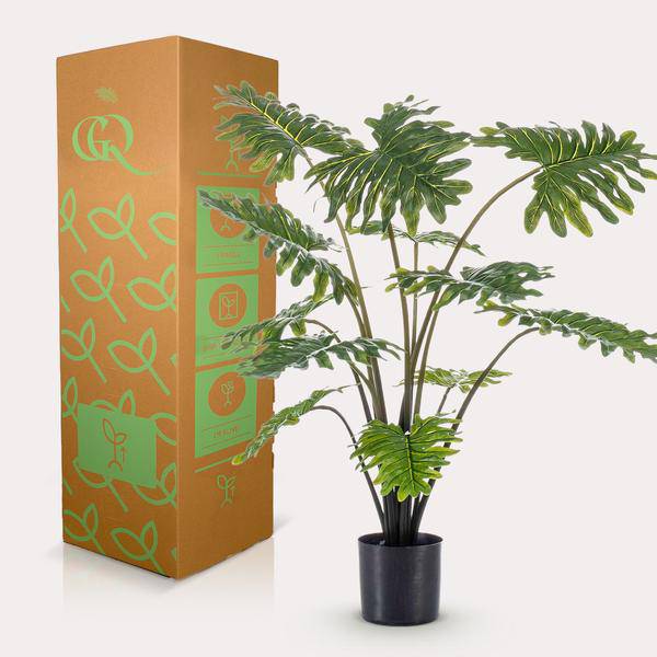 Kunstpflanze Philodendron – 80 cm – Realistische Zimmerpflanze – Pflegefrei – Flexibel formbar – Für Wohnzimmer, Büro & Hängeampel – Tropischer Look