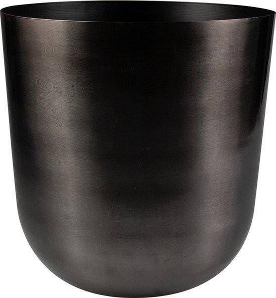 Topf Mayk Blei – Pflanzgefäß Ø20cm – Moderner Blumentopf mit metallischer Oberfläche – Dekorativer Indoor Pflanzentopf