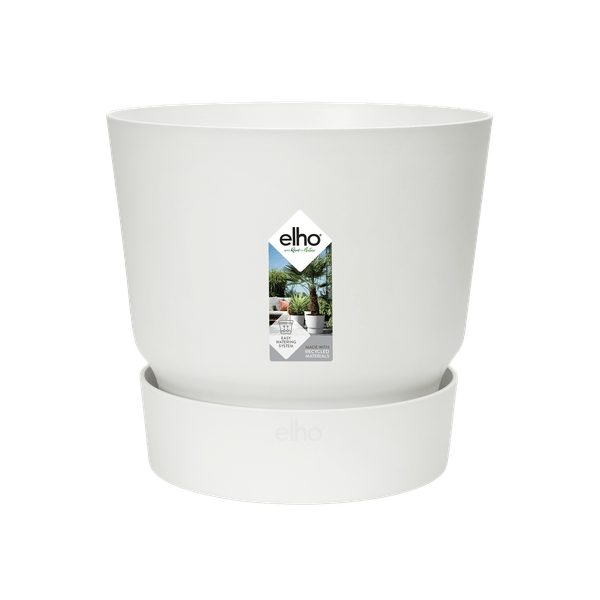 Blumentopf Greenville Rund Weiß – Ø14cm – Höhe 13cm – Moderner Pflanztopf für Zimmerpflanzen & Garten – Robust & nachhaltig – Indoor & Outdoor