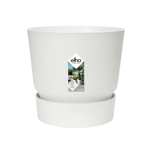 Blumentopf Greenville Rund Weiß – Ø14cm – Höhe 13cm – Moderner Pflanztopf für Zimmerpflanzen & Garten – Robust & nachhaltig – Indoor & Outdoor