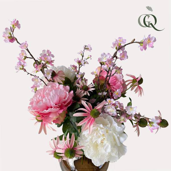 Künstliche Blumen - Blumenstrauß - Rosa Sommer - ↕80cm