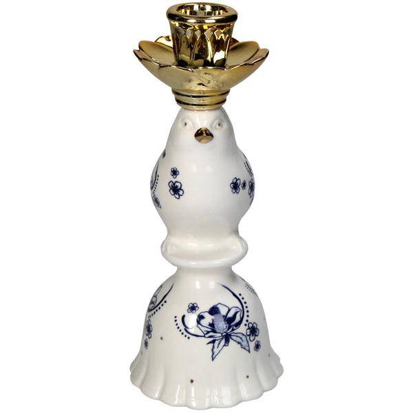 Kerzenständer - Vogel Porzellan - Delfter Blau - ↑21cm